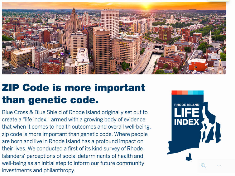 One of the key findings of the Rhode Island Life Index was that zip code was more important than genetic code.